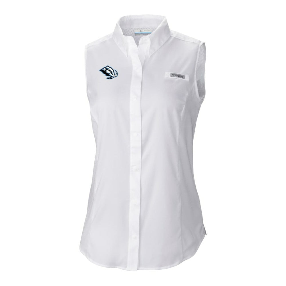 Utah Mammoth Columbia Women's Tamiami Omni-Shade Sleeveless Button-Up Shirt - White