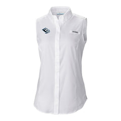 Utah Mammoth Columbia Women's Tamiami Omni-Shade Sleeveless Button-Up Shirt - White