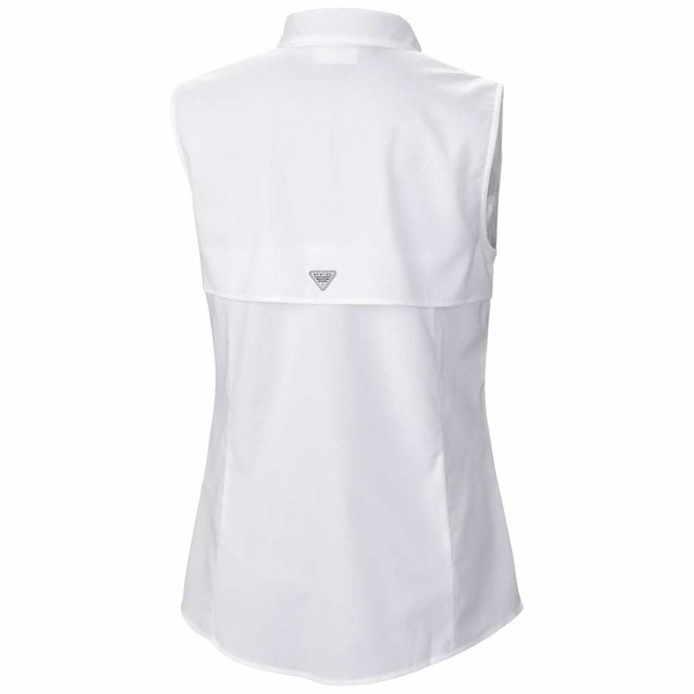 Utah Mammoth Columbia Women's Tamiami Omni-Shade Sleeveless Button-Up Shirt - White