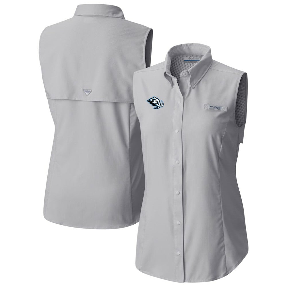 Utah Mammoth Columbia Women's Tamiami Omni-Shade Sleeveless Button-Up Shirt - Gray