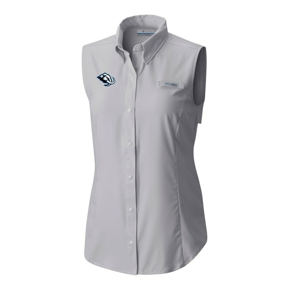 Utah Mammoth Columbia Women's Tamiami Omni-Shade Sleeveless Button-Up Shirt - Gray