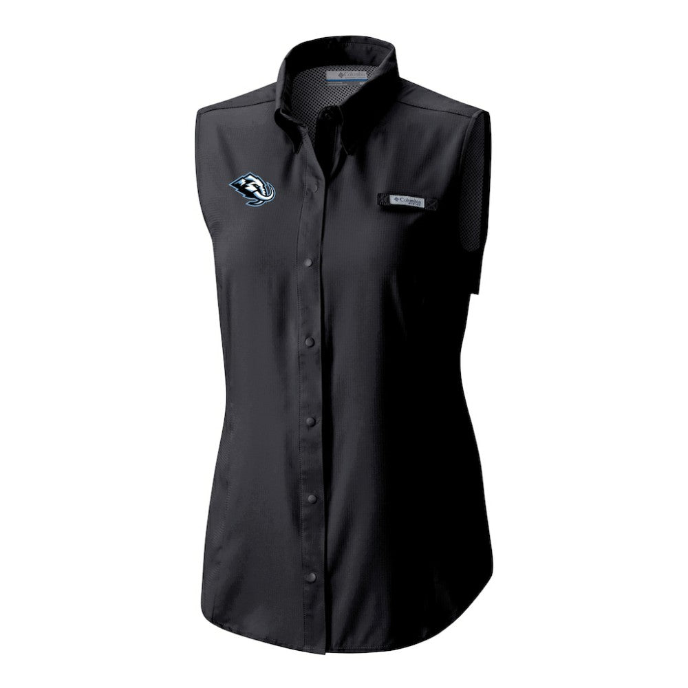Utah Mammoth Columbia Women's Tamiami Omni-Shade Sleeveless Button-Up Shirt - Black