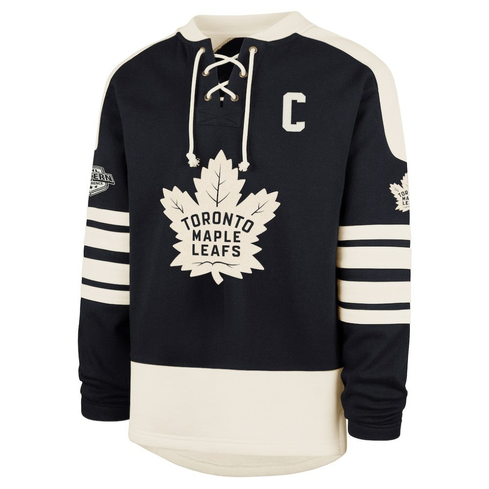 Auston Matthews Toronto Maple Leafs '47 Player Name & Number Sweep Check Eternal Lacer Sweatshirt - Navy Sweatshirts