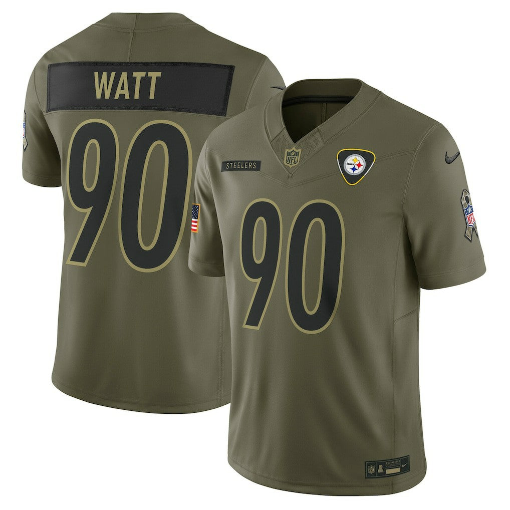 T.J. Watt Pittsburgh Steelers 2025 Salute to Service Limited Jersey - Olive for sale