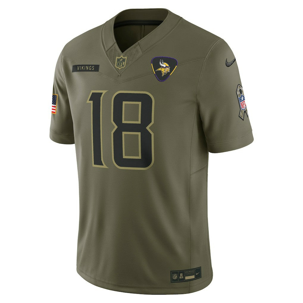Justin Jefferson Minnesota Vikings 2025 Salute to Service Limited Jersey - Olive for sale