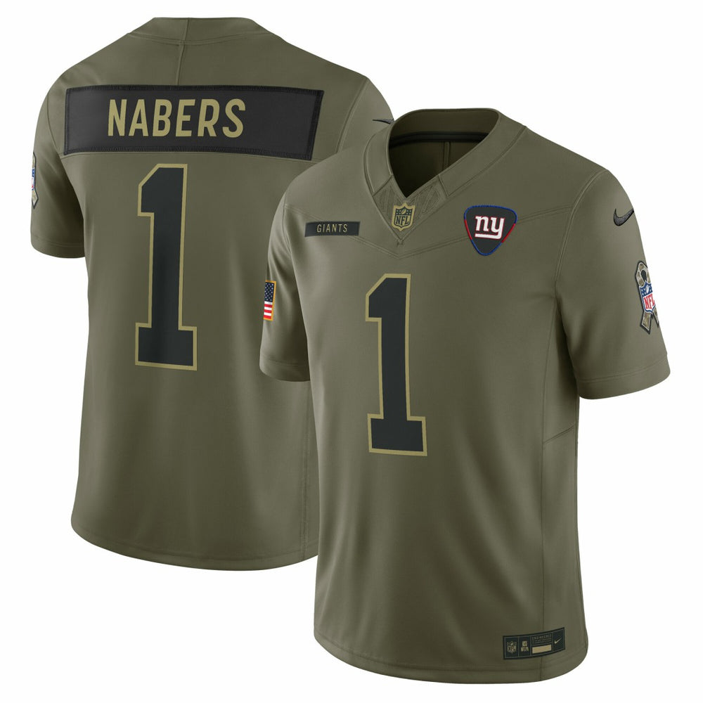 Malik Nabers New York Giants 2025 Salute to Service Limited Jersey - Olive for sale