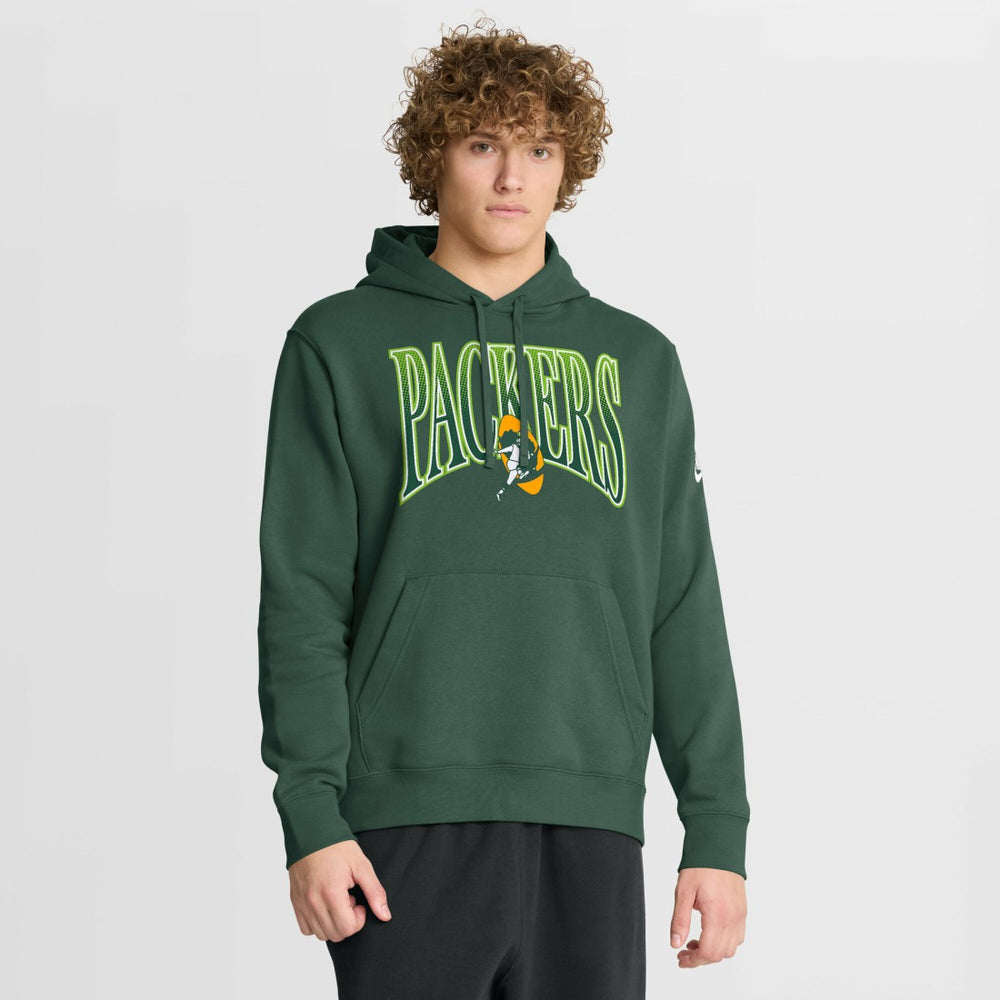 Green Bay Packers Full Blitz Club Fleece Pullover Hoodie - Green discount