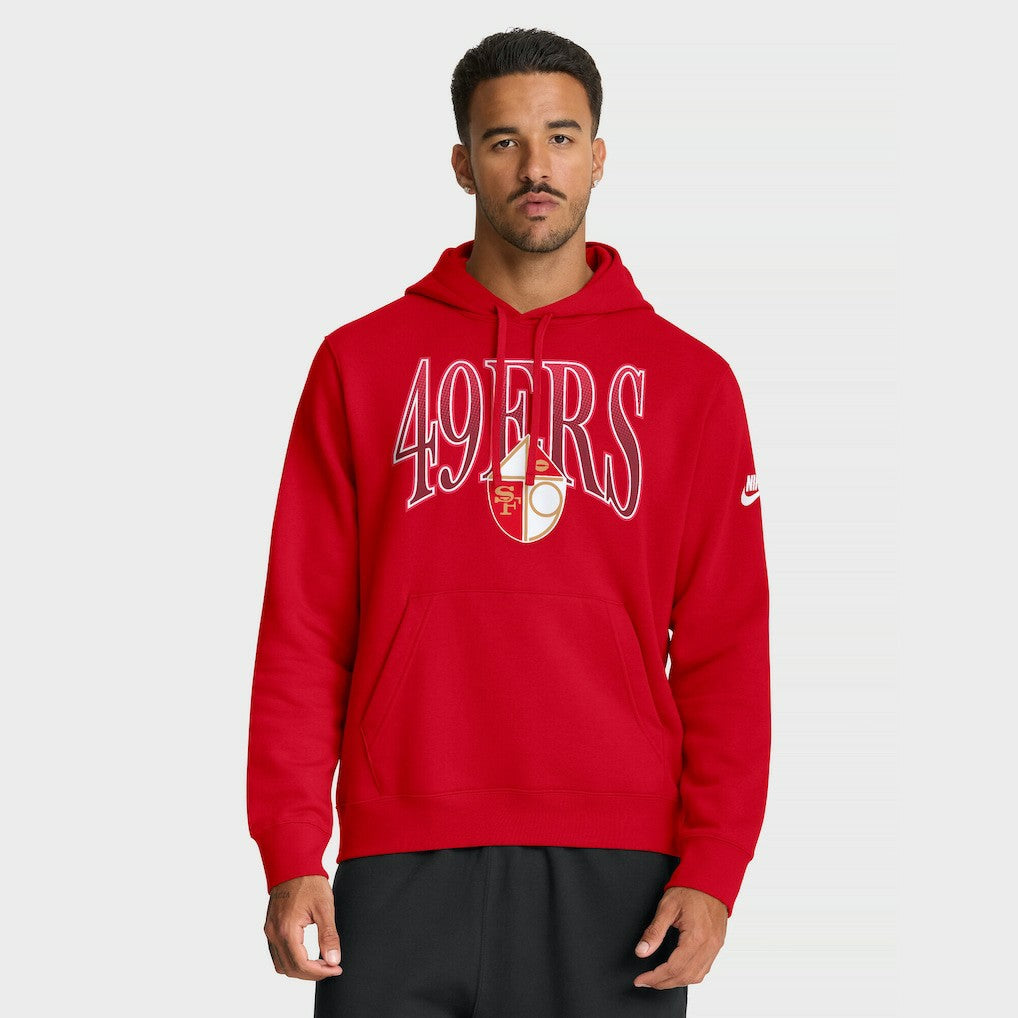 San Francisco 49ers Full Blitz Club Fleece Pullover Hoodie - Scarlet discount