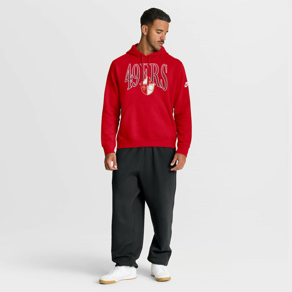 San Francisco 49ers Full Blitz Club Fleece Pullover Hoodie - Scarlet discount