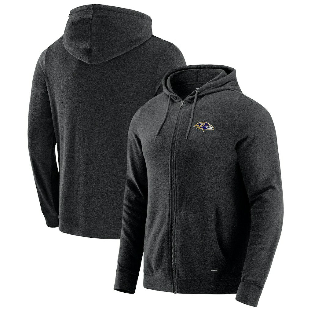 Baltimore Ravens J. Palmer Players Lounge Tri-Blend Full-Zip Hoodie - Dark Heather Gray outlet