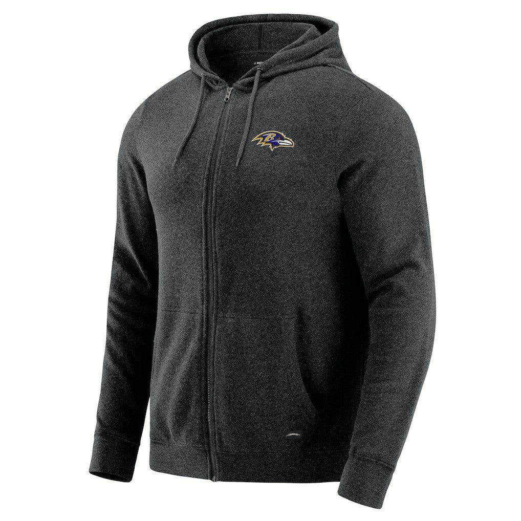Baltimore Ravens J. Palmer Players Lounge Tri-Blend Full-Zip Hoodie - Dark Heather Gray outlet