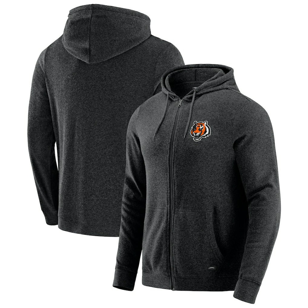 Cincinnati Bengals J. Palmer Players Lounge Tri-Blend Full-Zip Hoodie - Dark Heather Gray for sale