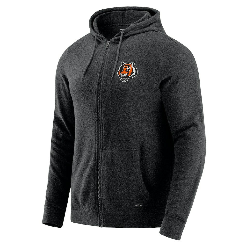 Cincinnati Bengals J. Palmer Players Lounge Tri-Blend Full-Zip Hoodie - Dark Heather Gray for sale