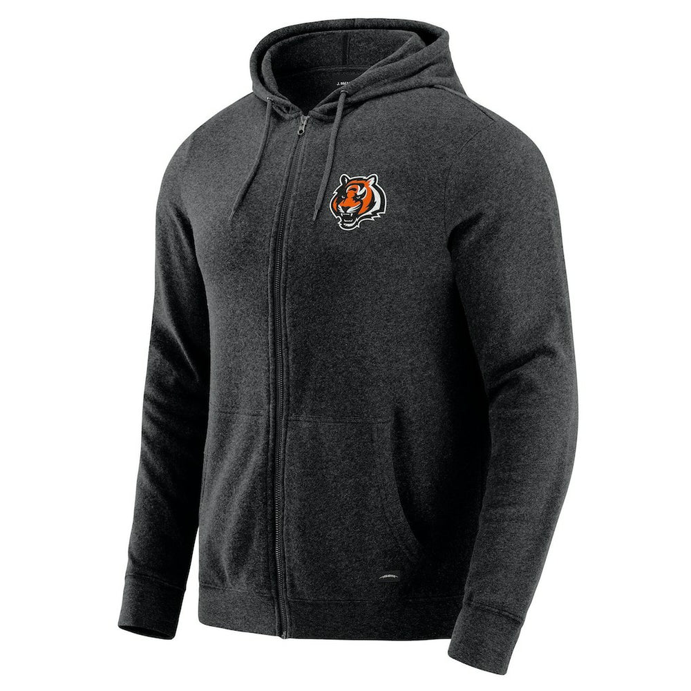 Cincinnati Bengals J. Palmer Players Lounge Tri-Blend Full-Zip Hoodie - Dark Heather Gray for sale