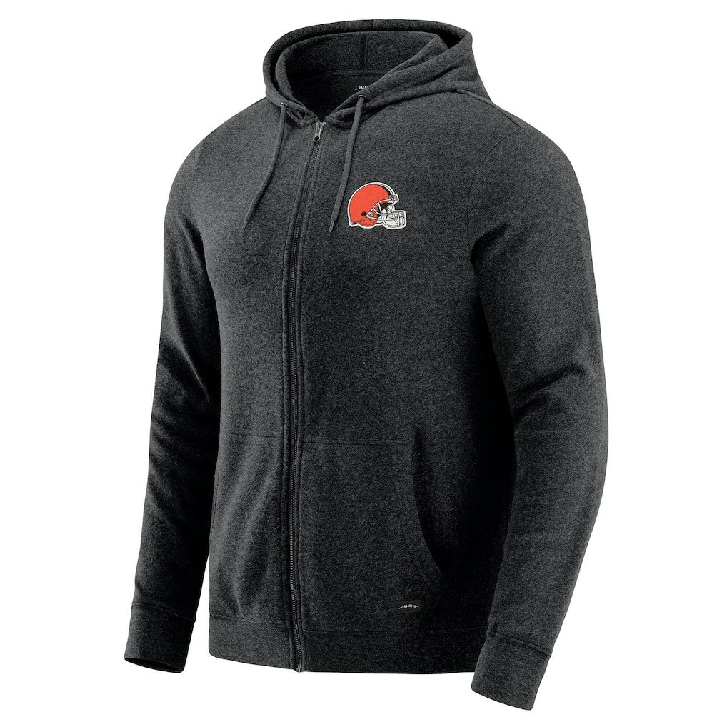 Cleveland Browns J. Palmer Players Lounge Tri-Blend Full-Zip Hoodie - Dark Heather Gray discount