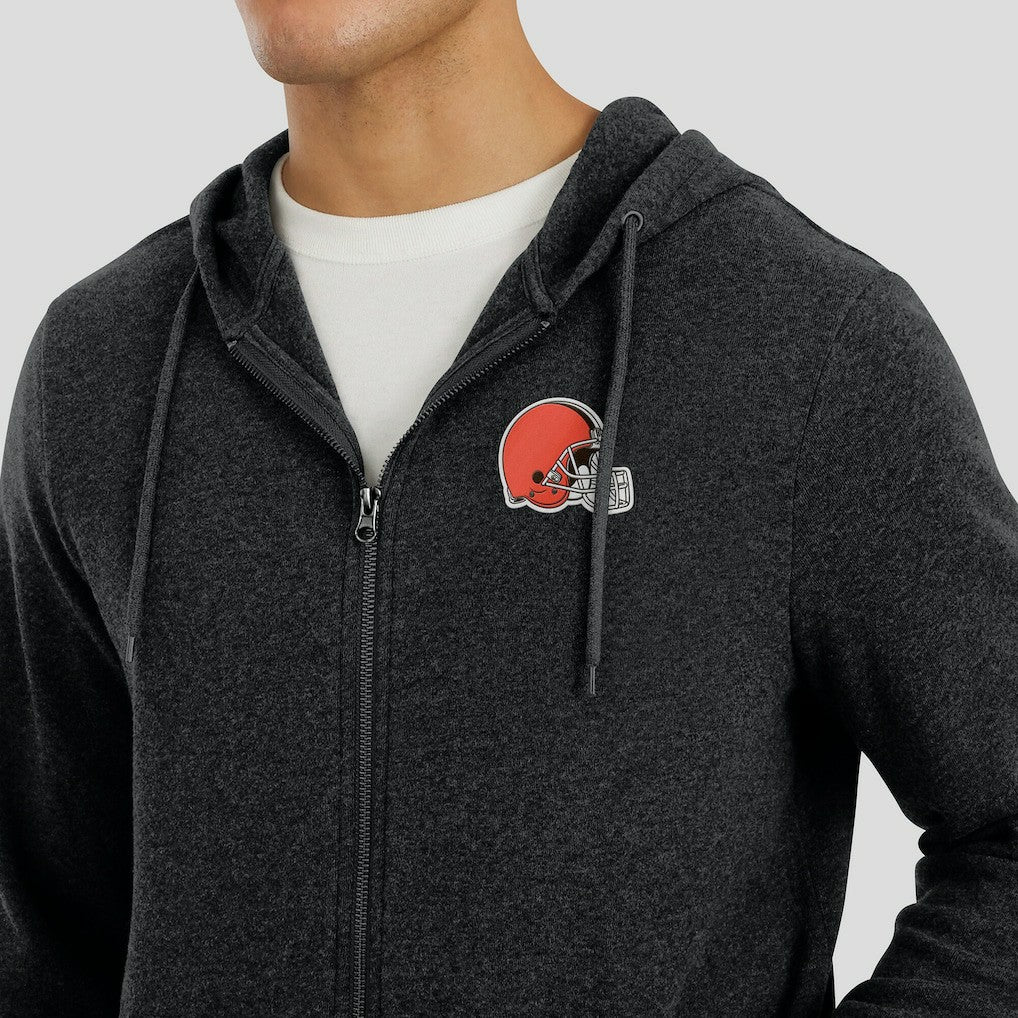 Cleveland Browns J. Palmer Players Lounge Tri-Blend Full-Zip Hoodie - Dark Heather Gray discount