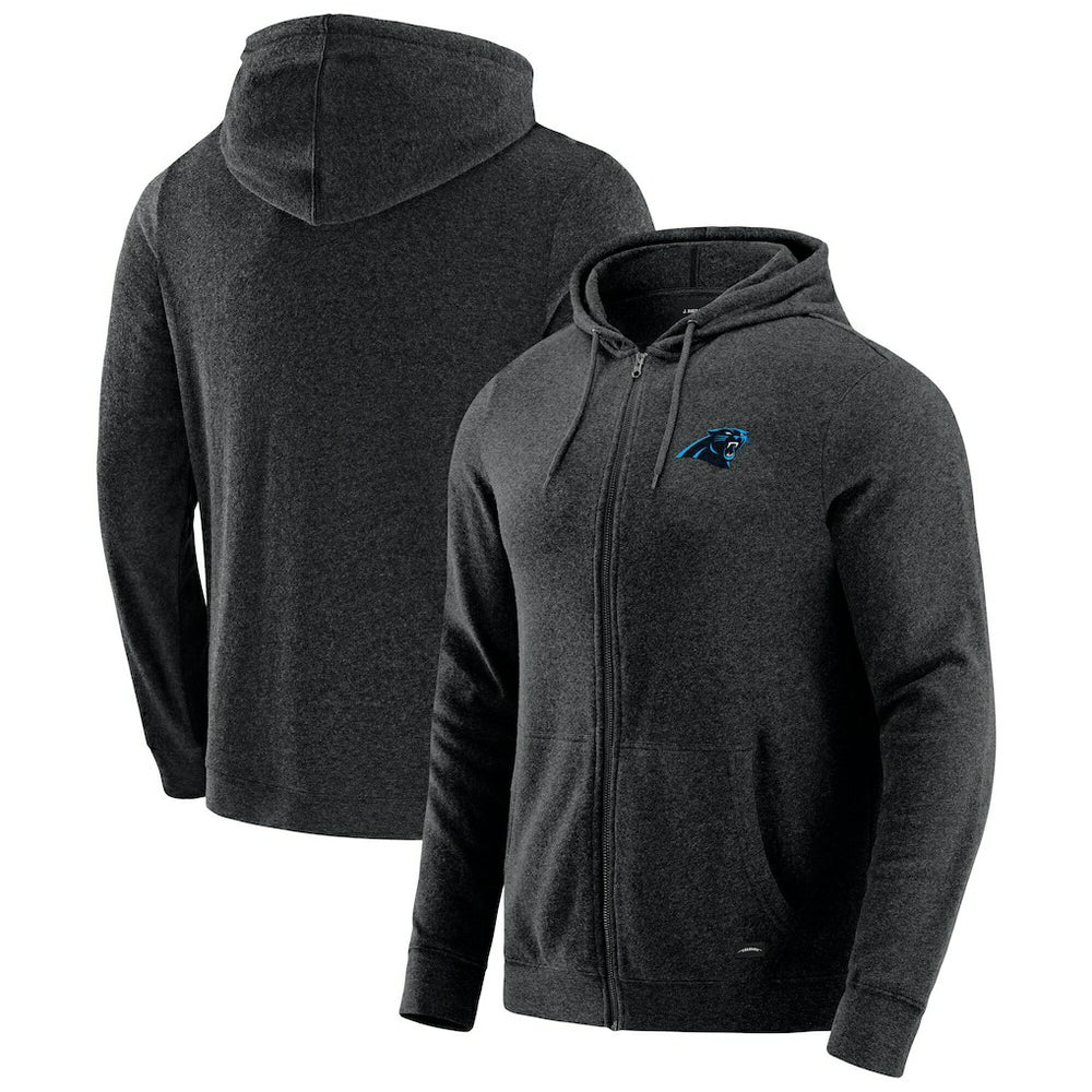 Carolina Panthers J. Palmer Players Lounge Tri-Blend Full-Zip Hoodie - Dark Heather Gray on sale
