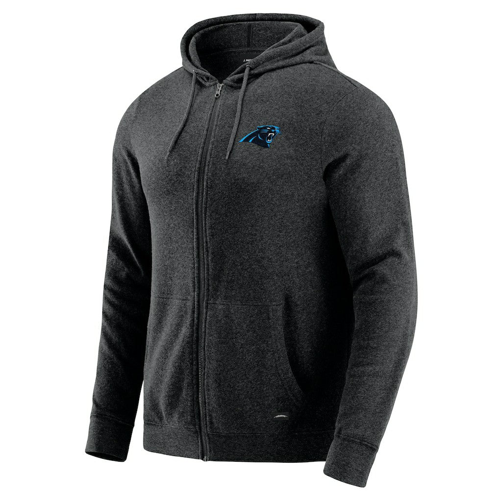 Carolina Panthers J. Palmer Players Lounge Tri-Blend Full-Zip Hoodie - Dark Heather Gray on sale