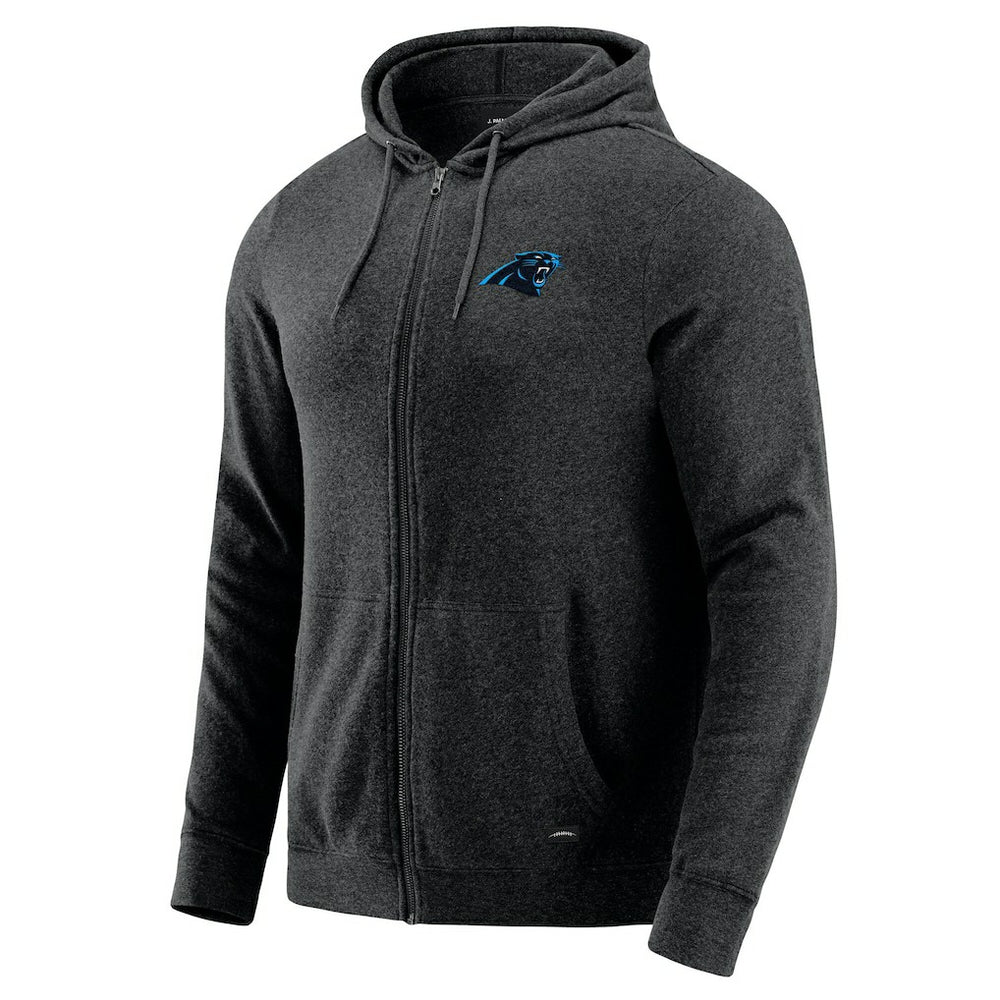 Carolina Panthers J. Palmer Players Lounge Tri-Blend Full-Zip Hoodie - Dark Heather Gray on sale