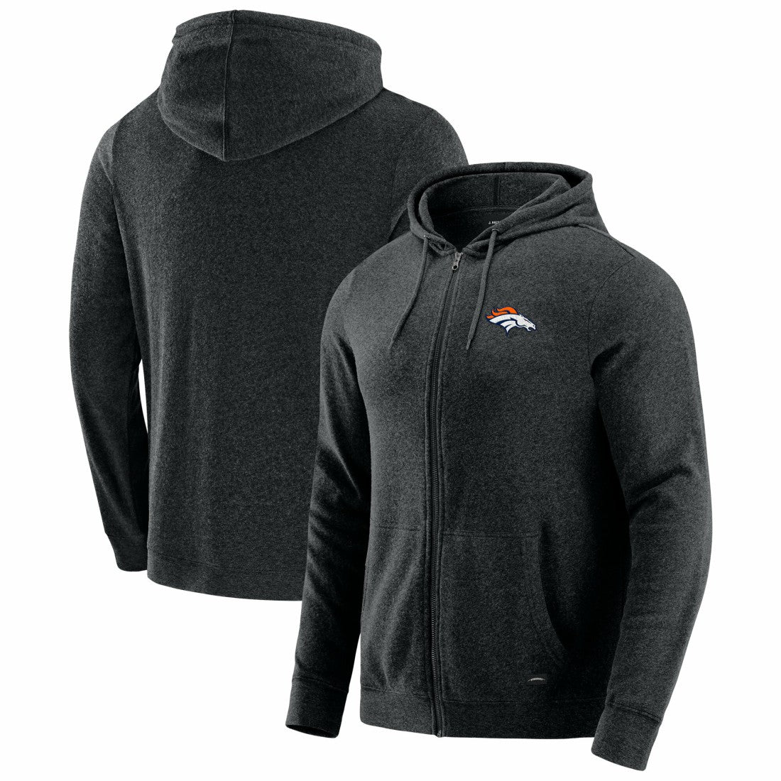 Denver Broncos J. Palmer Players Lounge Tri-Blend Full-Zip Hoodie - Dark Heather Gray on sale