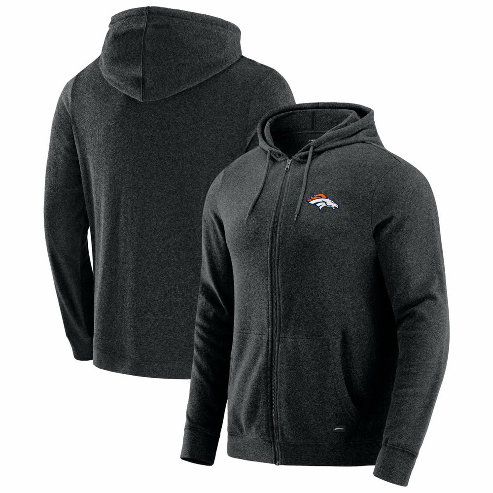 Denver Broncos J. Palmer Players Lounge Tri-Blend Full-Zip Hoodie - Dark Heather Gray on sale