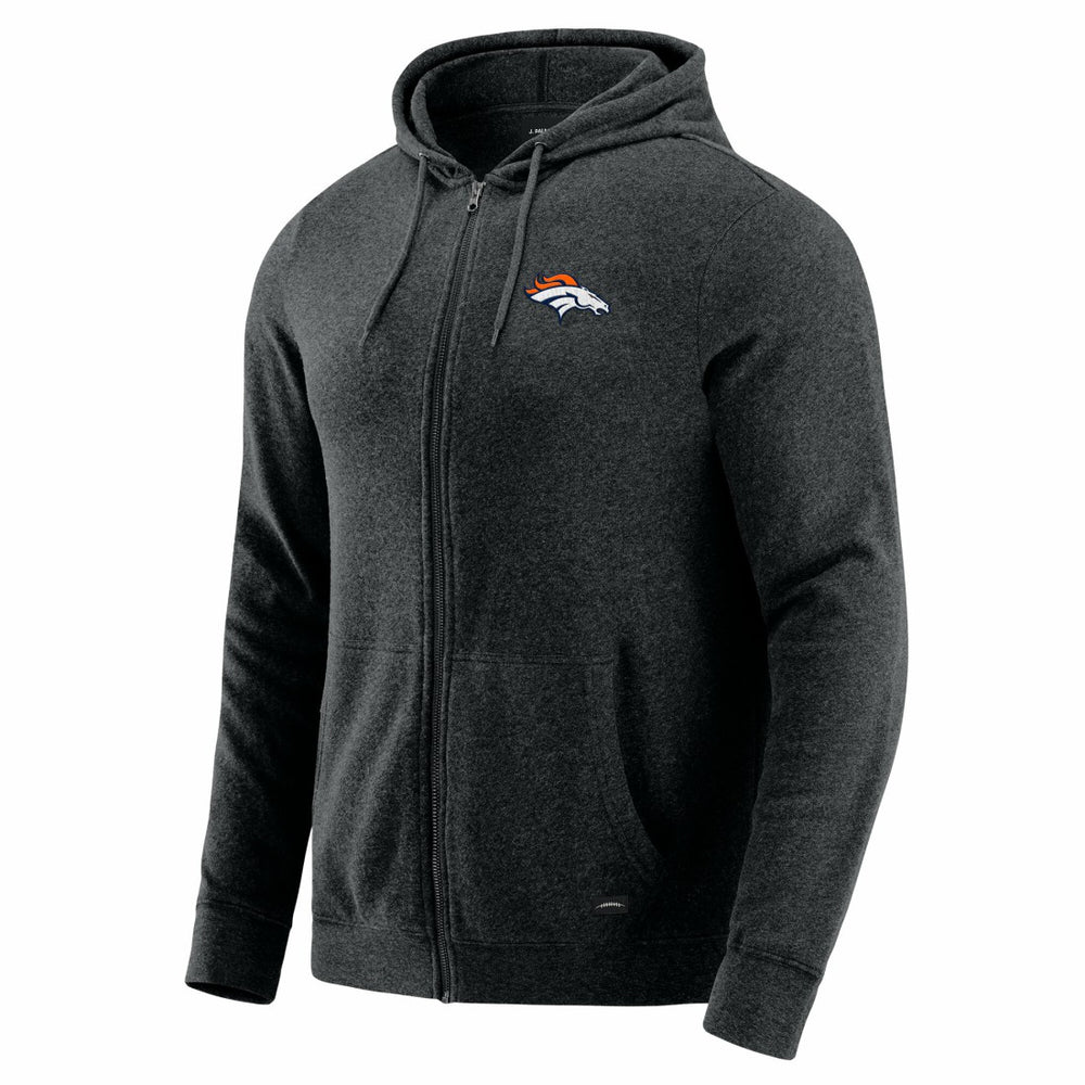 Denver Broncos J. Palmer Players Lounge Tri-Blend Full-Zip Hoodie - Dark Heather Gray on sale