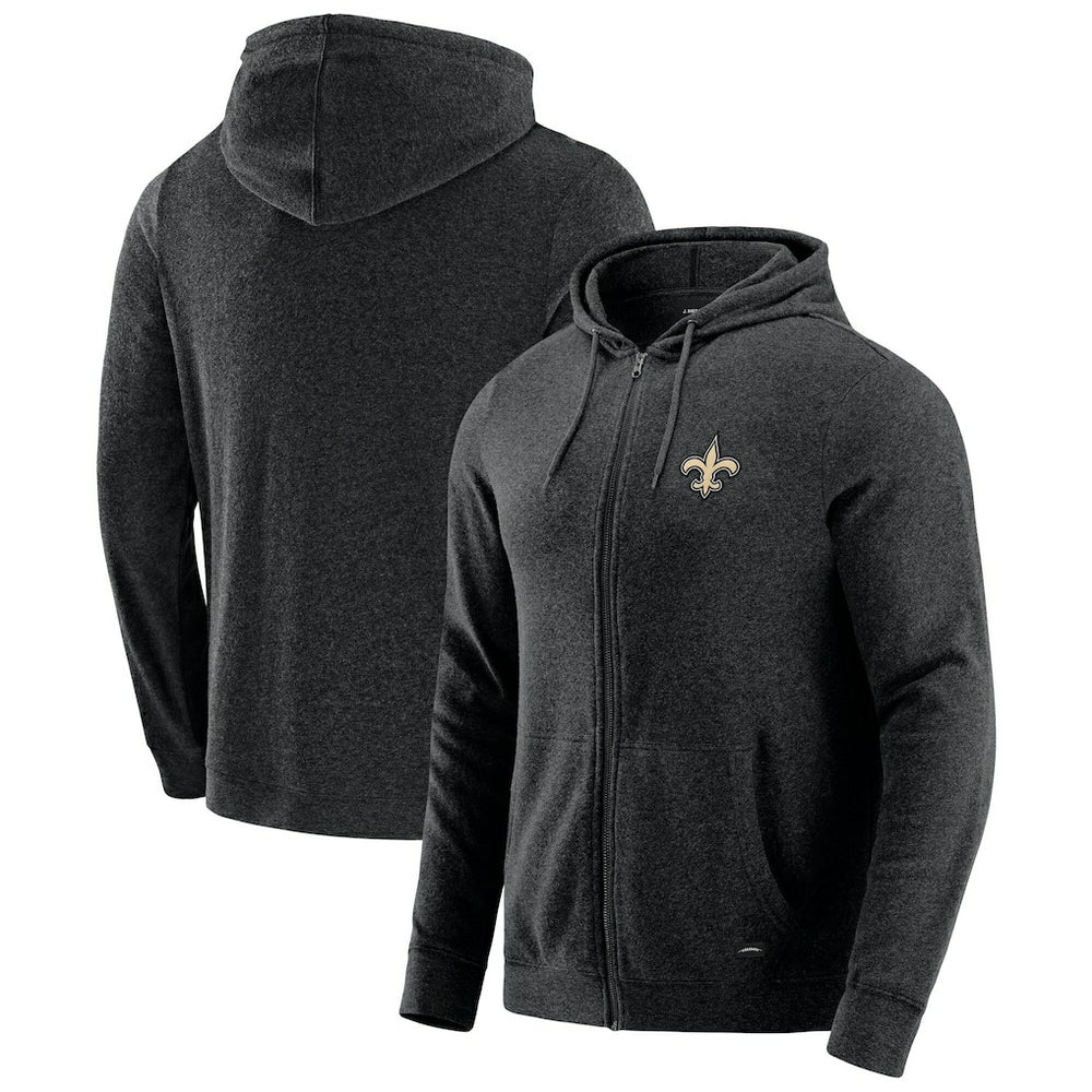 New Orleans Saints J. Palmer Players Lounge Tri-Blend Full-Zip Hoodie - Dark Heather Gray on sale