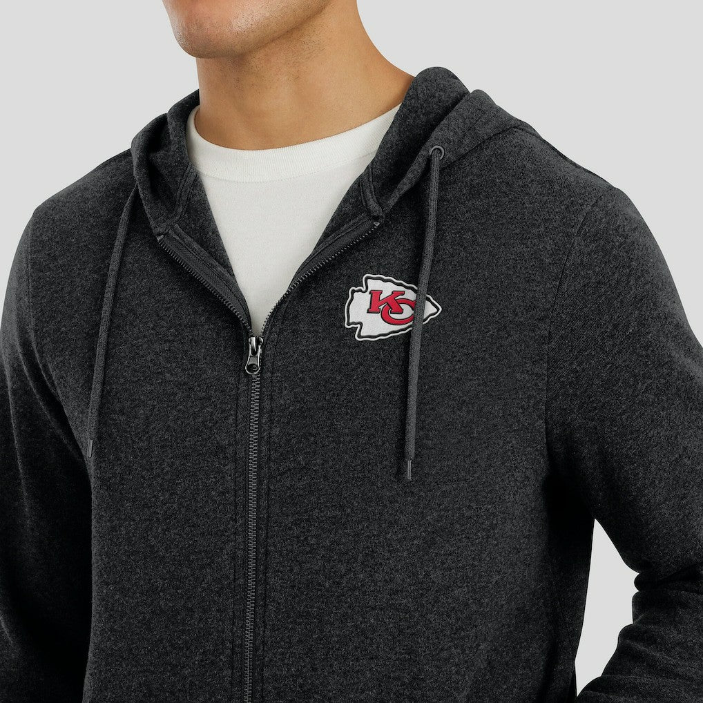 Kansas City Chiefs J. Palmer Players Lounge Tri-Blend Full-Zip Hoodie - Dark Heather Gray for sale