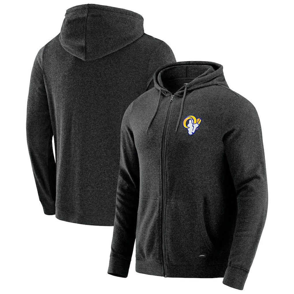Los Angeles Rams J. Palmer Players Lounge Tri-Blend Full-Zip Hoodie - Dark Heather Gray sale