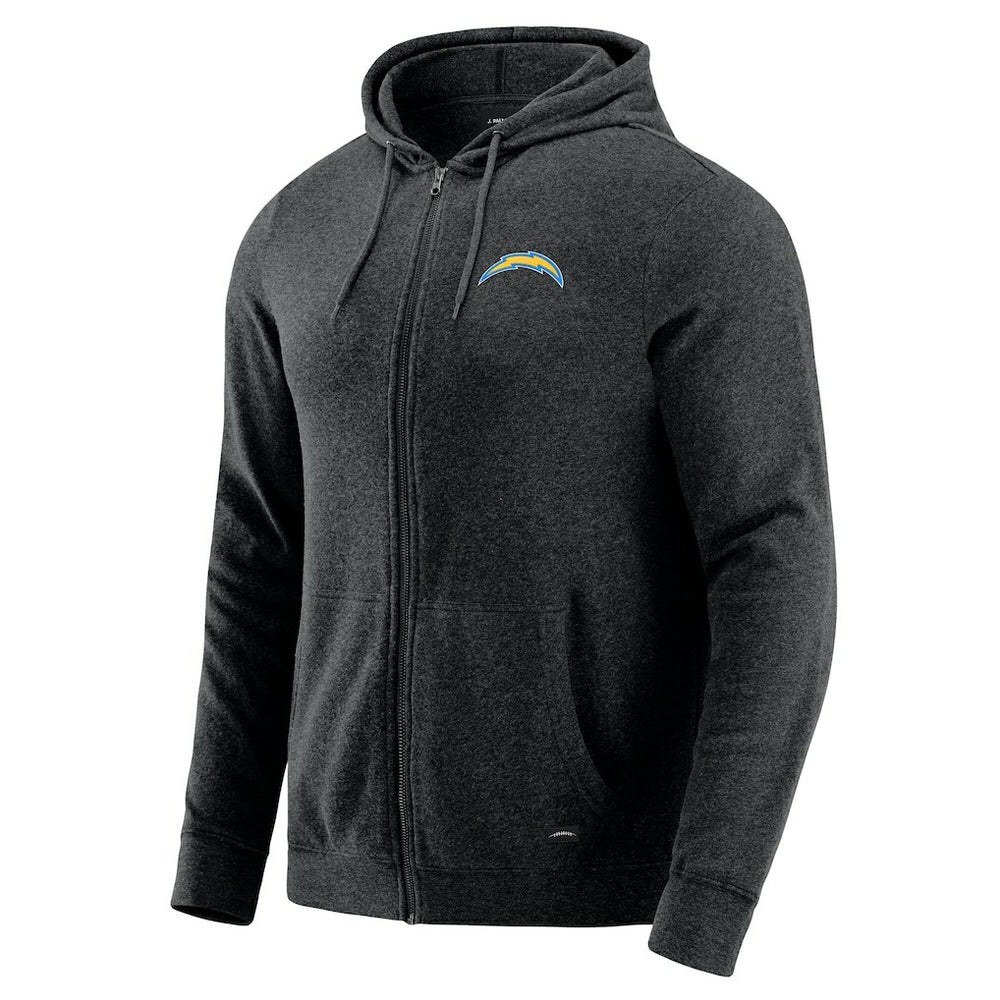 Los Angeles Chargers J. Palmer Players Lounge Tri-Blend Full-Zip Hoodie - Dark Heather Gray for sale