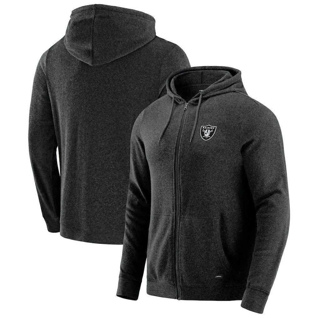 Las Vegas Raiders J. Palmer Players Lounge Tri-Blend Full-Zip Hoodie - Dark Heather Gray cheap