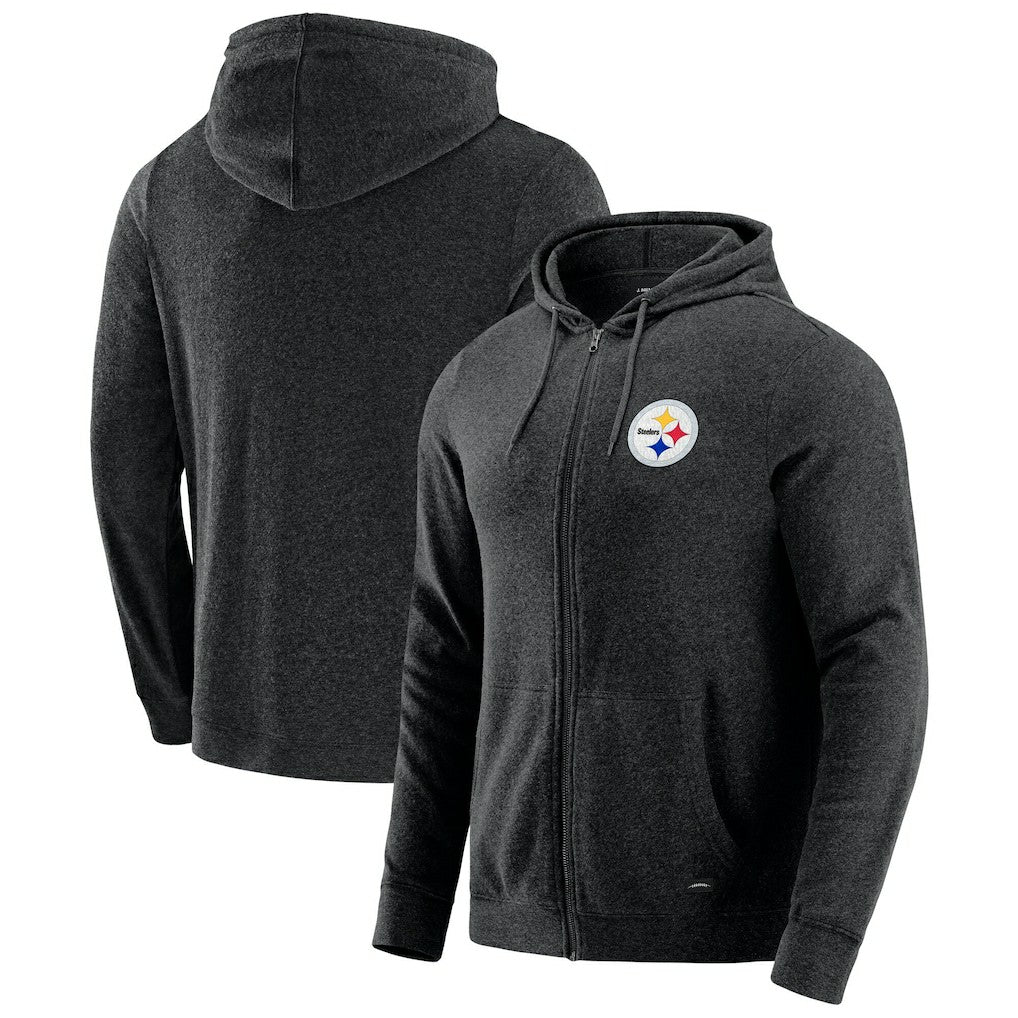 Pittsburgh Steelers J. Palmer Players Lounge Tri-Blend Full-Zip Hoodie - Dark Heather Gray outlet