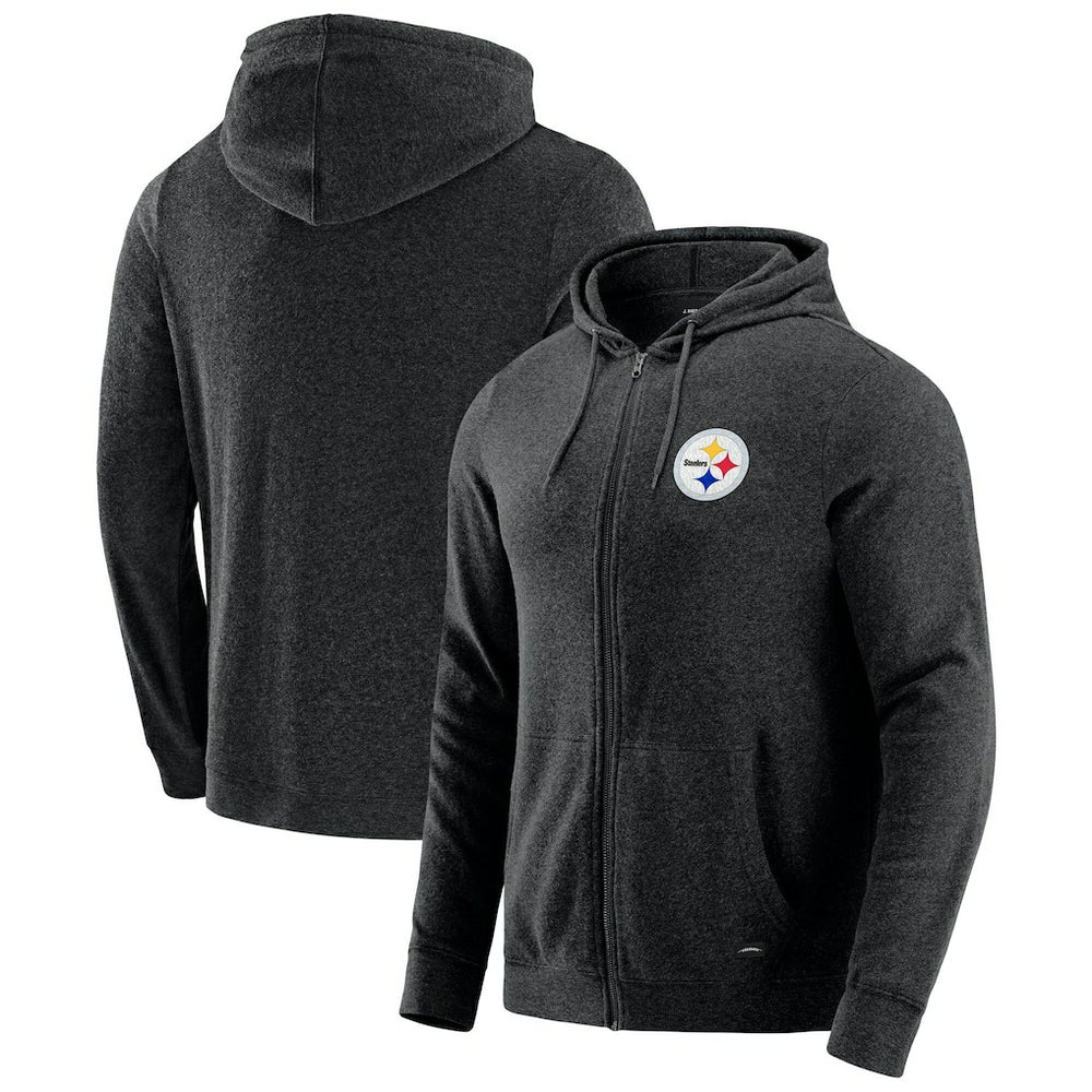 Pittsburgh Steelers J. Palmer Players Lounge Tri-Blend Full-Zip Hoodie - Dark Heather Gray outlet