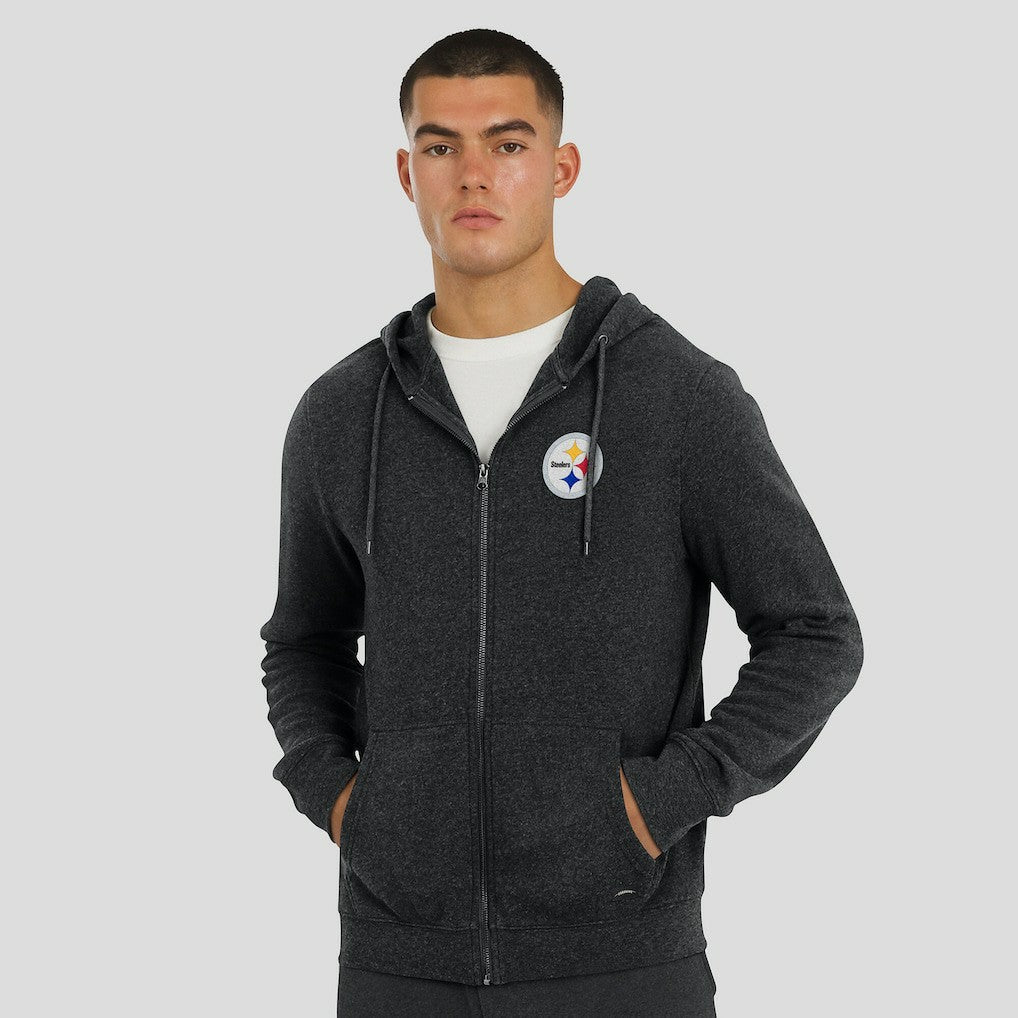Pittsburgh Steelers J. Palmer Players Lounge Tri-Blend Full-Zip Hoodie - Dark Heather Gray outlet