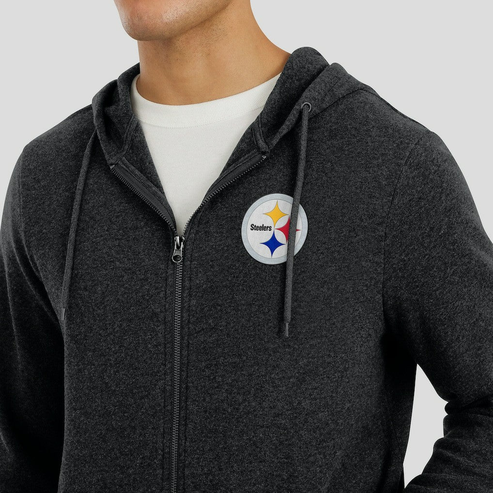 Pittsburgh Steelers J. Palmer Players Lounge Tri-Blend Full-Zip Hoodie - Dark Heather Gray outlet