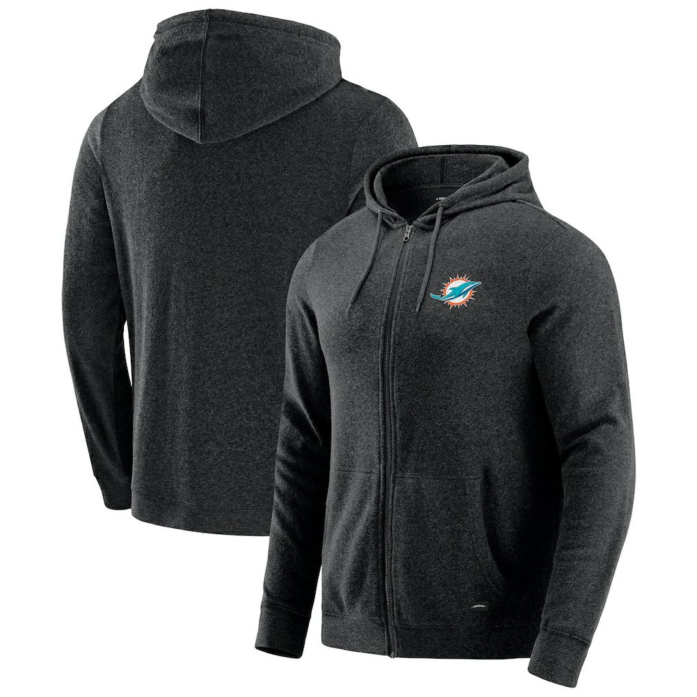 Miami Dolphins J. Palmer Players Lounge Tri-Blend Full-Zip Hoodie - Dark Heather Gray outlet