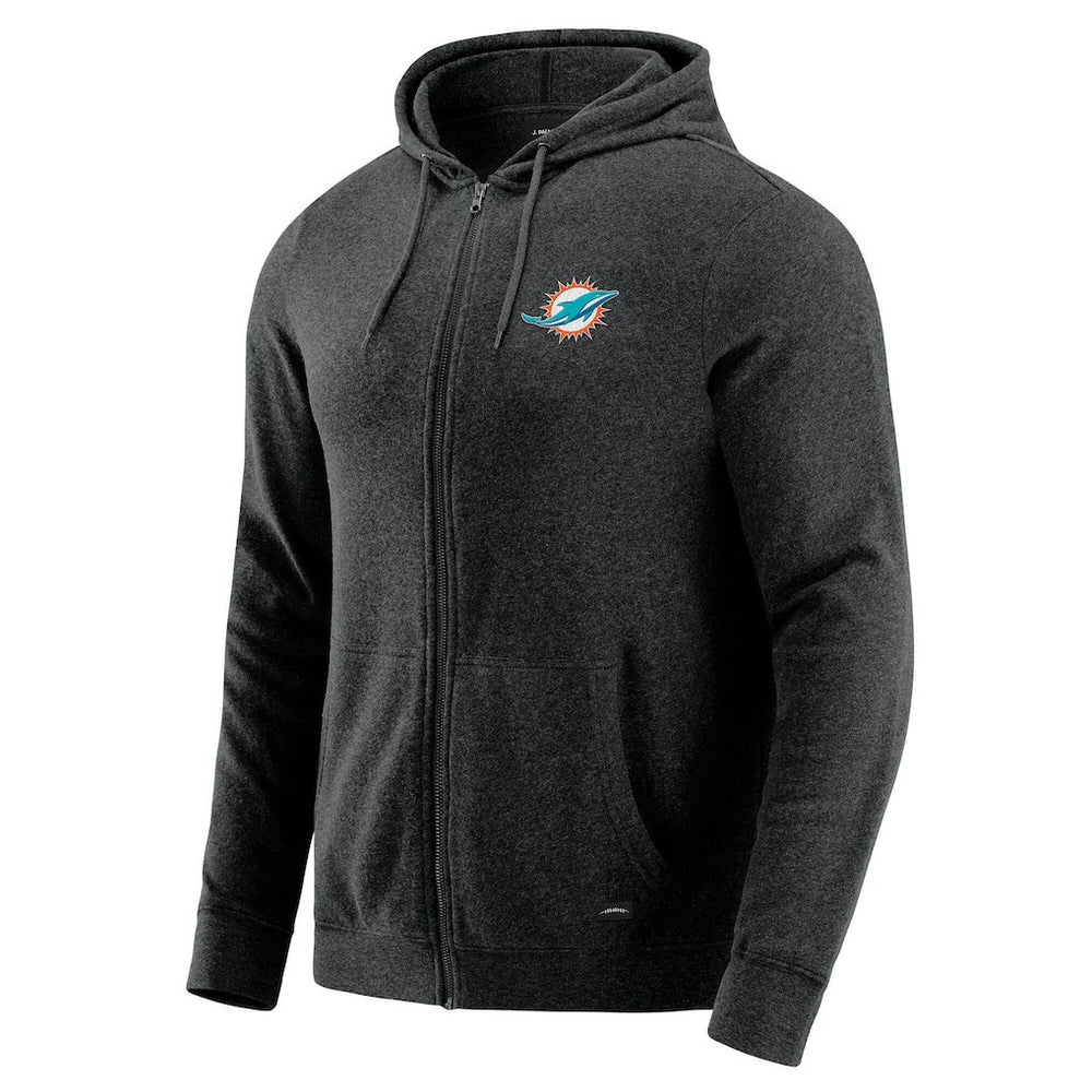 Miami Dolphins J. Palmer Players Lounge Tri-Blend Full-Zip Hoodie - Dark Heather Gray outlet