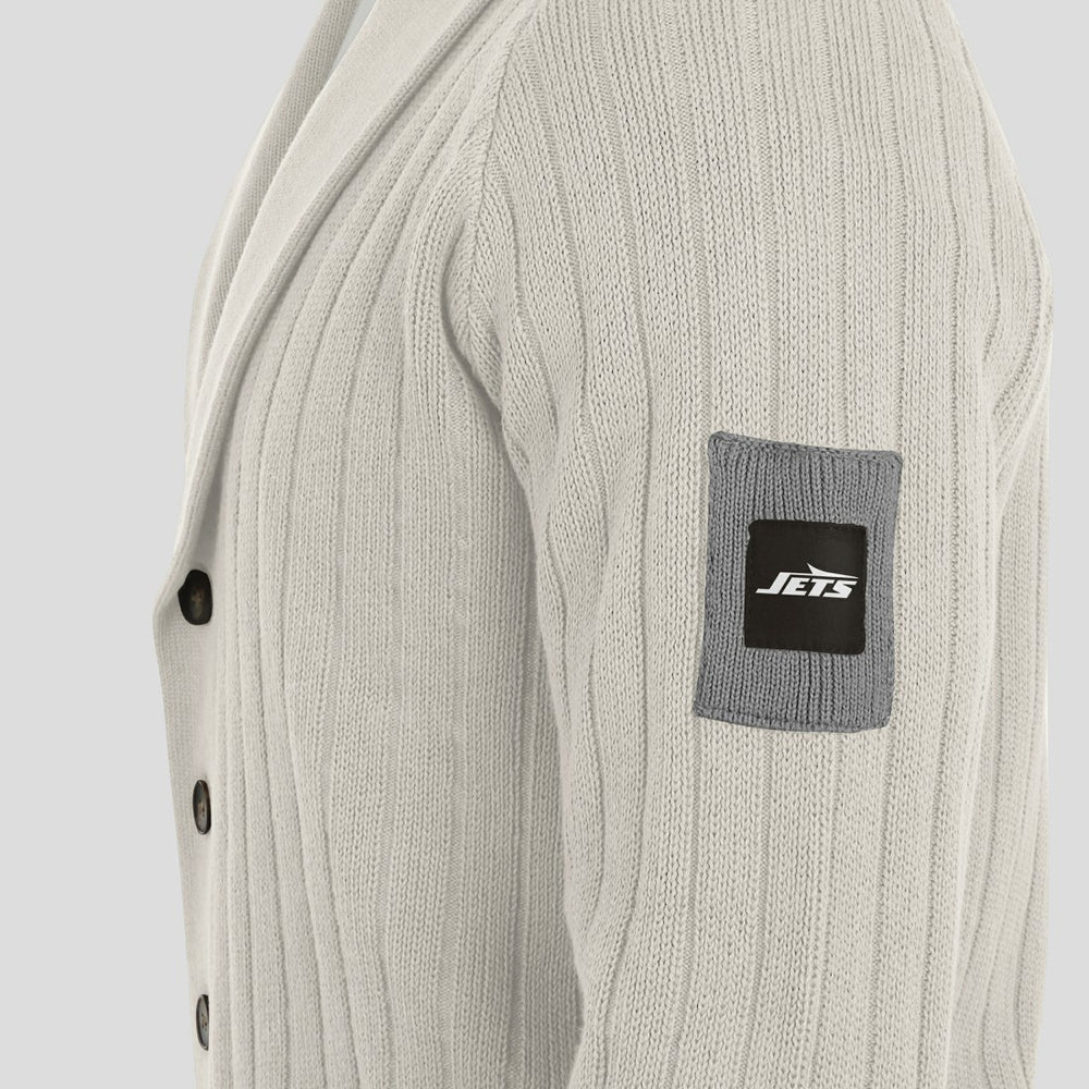 New York Jets J. Palmer The Playmaker Cardigan Raglan Sweater - Gray online