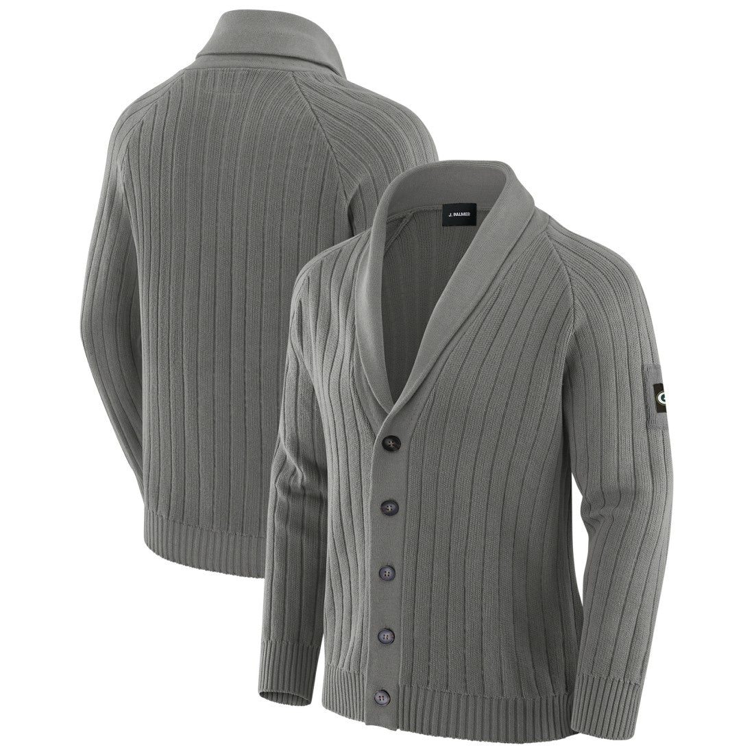 Green Bay Packers J. Palmer The Playmaker Cardigan Raglan Sweater - Graphite cheap