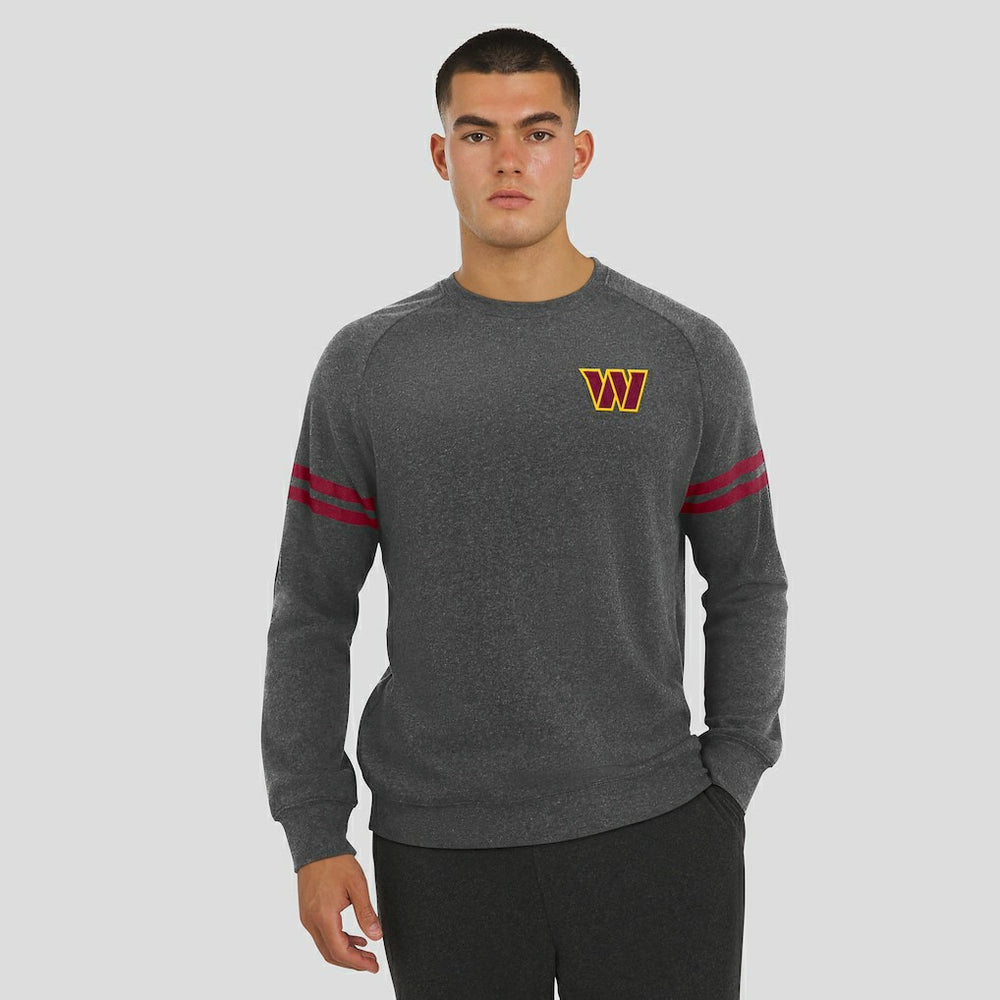 Washington Commanders J. Palmer Players Lounge Raglan Tri-Blend Sweatshirt - Dark Heather Gray for sale