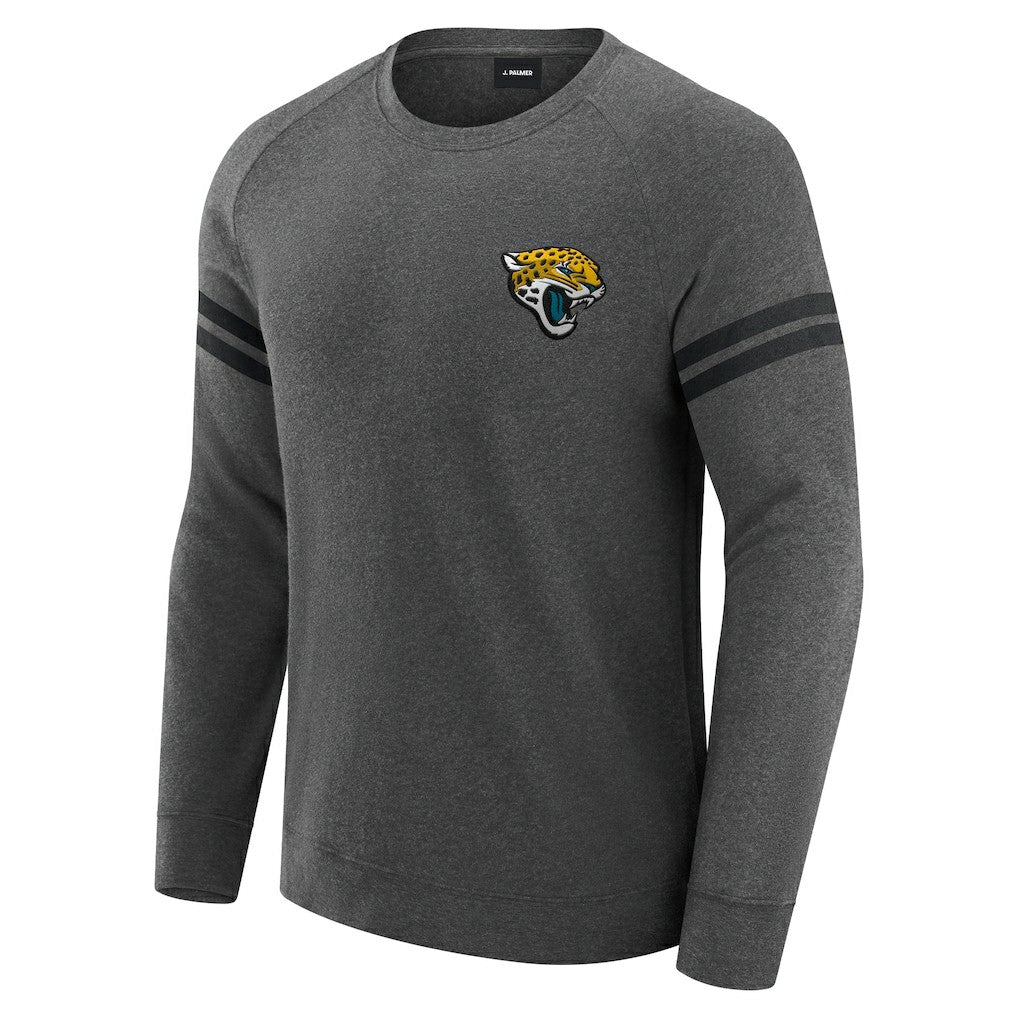 Jacksonville Jaguars J. Palmer Players Lounge Raglan Tri-Blend Sweatshirt - Dark Heather Gray discount