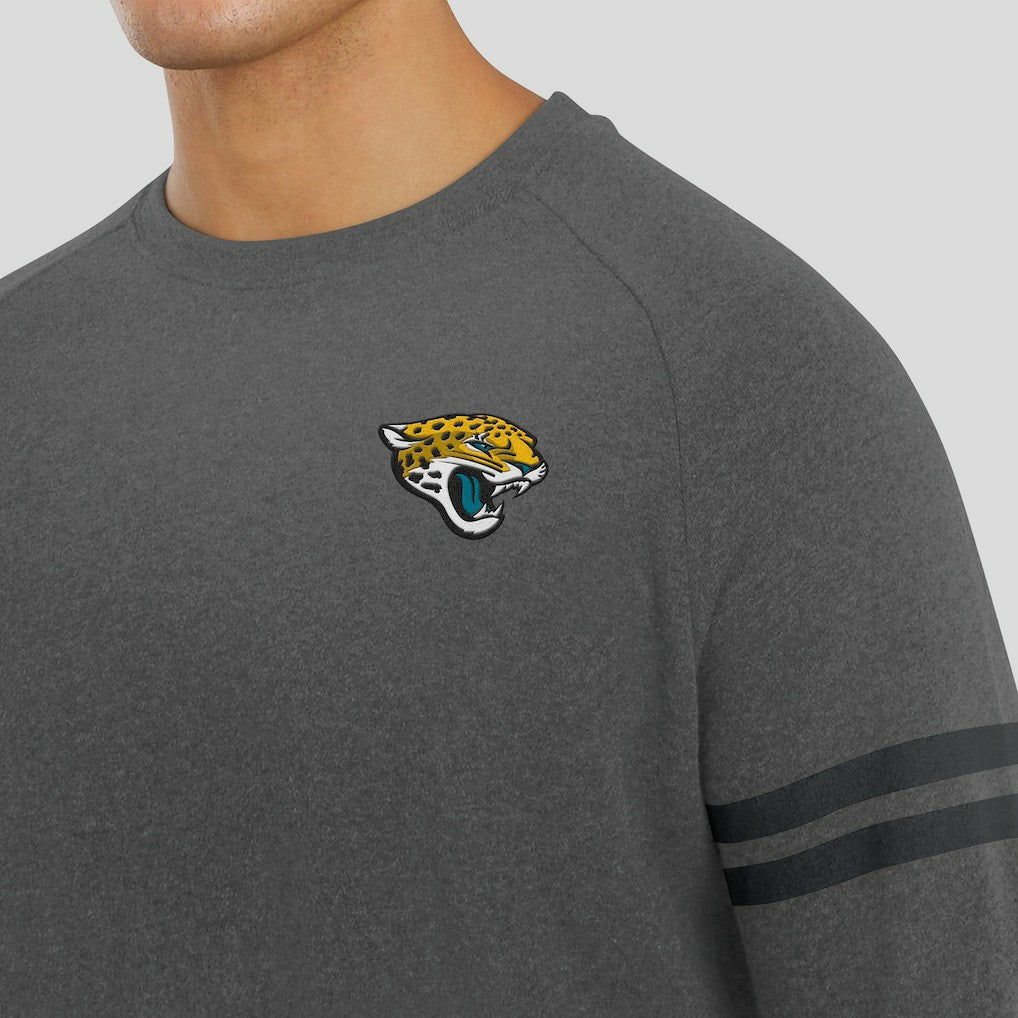 Jacksonville Jaguars J. Palmer Players Lounge Raglan Tri-Blend Sweatshirt - Dark Heather Gray discount