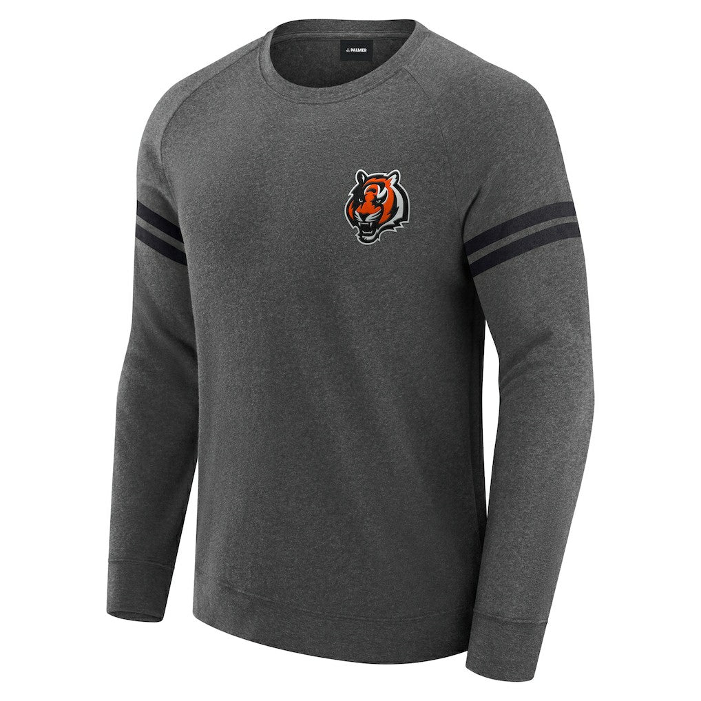 Cincinnati Bengals J. Palmer Players Lounge Raglan Tri-Blend Sweatshirt - Dark Heather Gray online