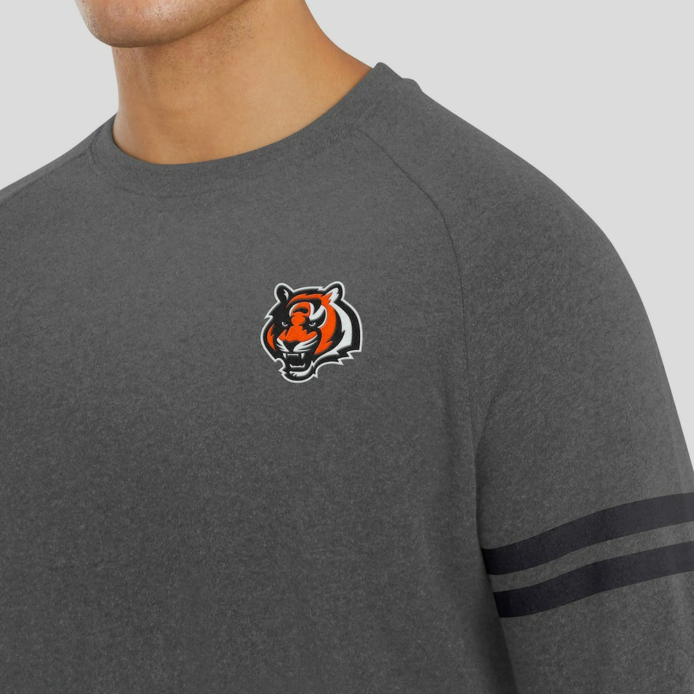 Cincinnati Bengals J. Palmer Players Lounge Raglan Tri-Blend Sweatshirt - Dark Heather Gray online