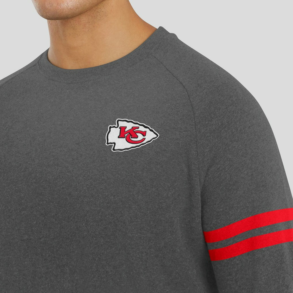 Kansas City Chiefs J. Palmer Players Lounge Raglan Tri-Blend Sweatshirt - Dark Heather Gray cheap