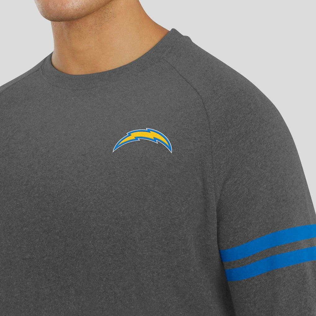 Los Angeles Chargers J. Palmer Players Lounge Raglan Tri-Blend Sweatshirt - Dark Heather Gray sale