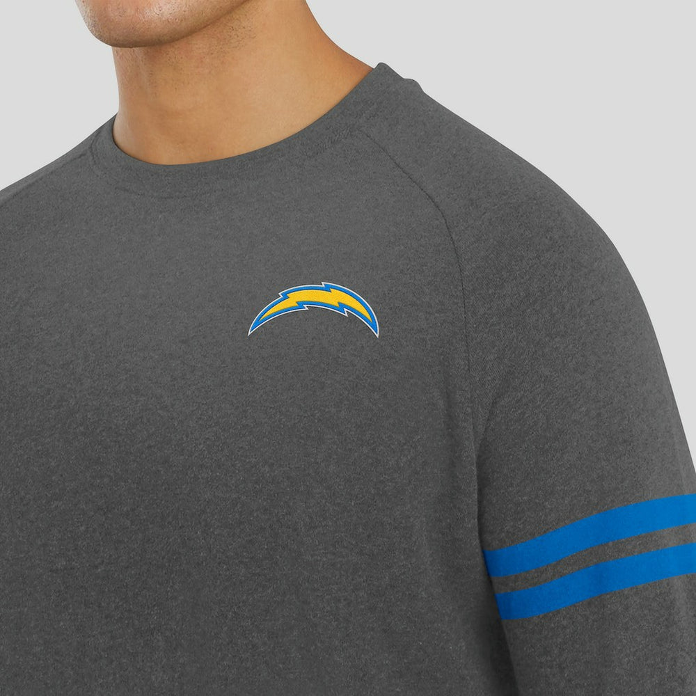 Los Angeles Chargers J. Palmer Players Lounge Raglan Tri-Blend Sweatshirt - Dark Heather Gray sale