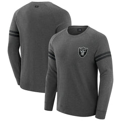 Las Vegas Raiders J. Palmer Players Lounge Raglan Tri-Blend Sweatshirt - Dark Heather Gray outlet
