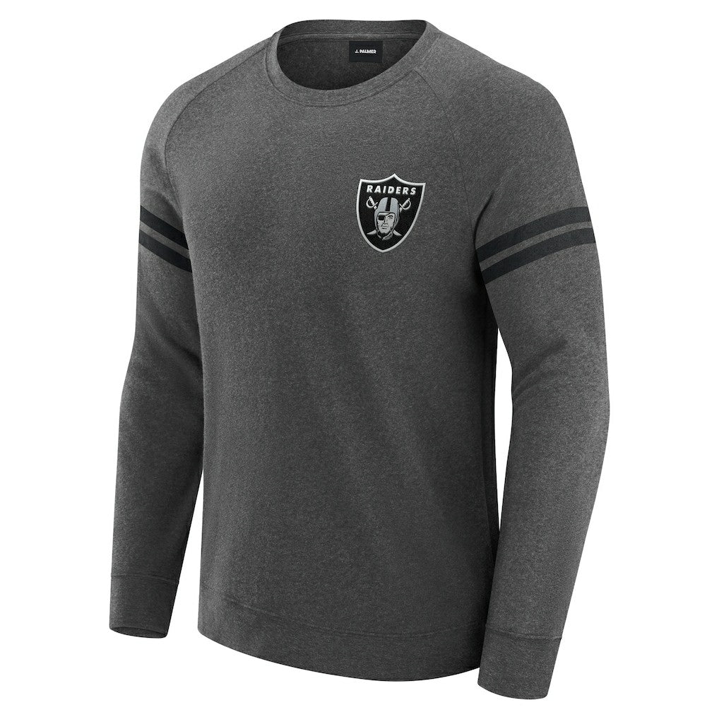 Las Vegas Raiders J. Palmer Players Lounge Raglan Tri-Blend Sweatshirt - Dark Heather Gray outlet