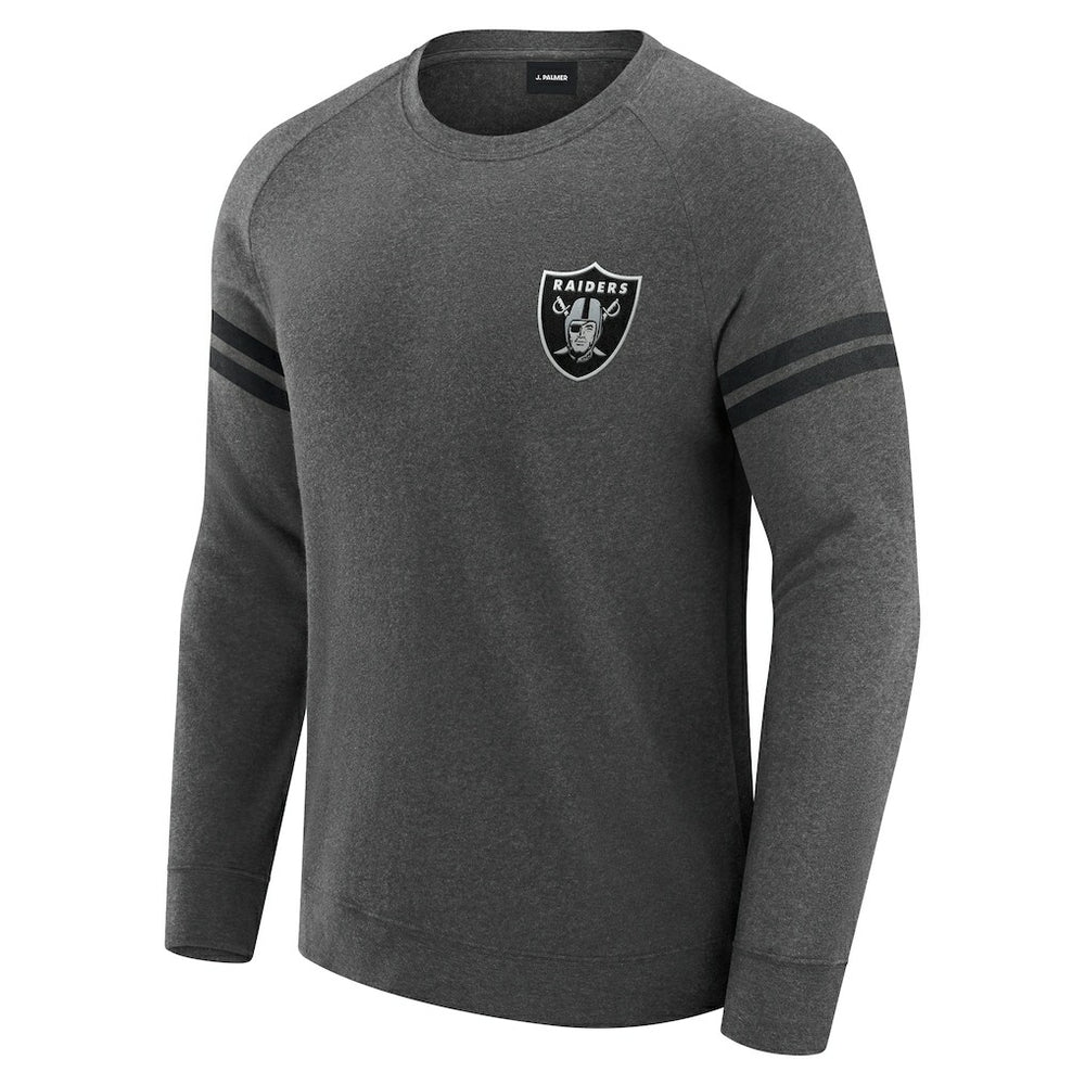 Las Vegas Raiders J. Palmer Players Lounge Raglan Tri-Blend Sweatshirt - Dark Heather Gray outlet